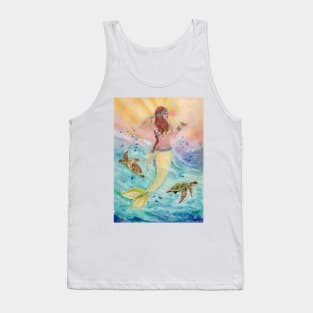 Sunshine sea mermaid by Renee Lavoie Tank Top